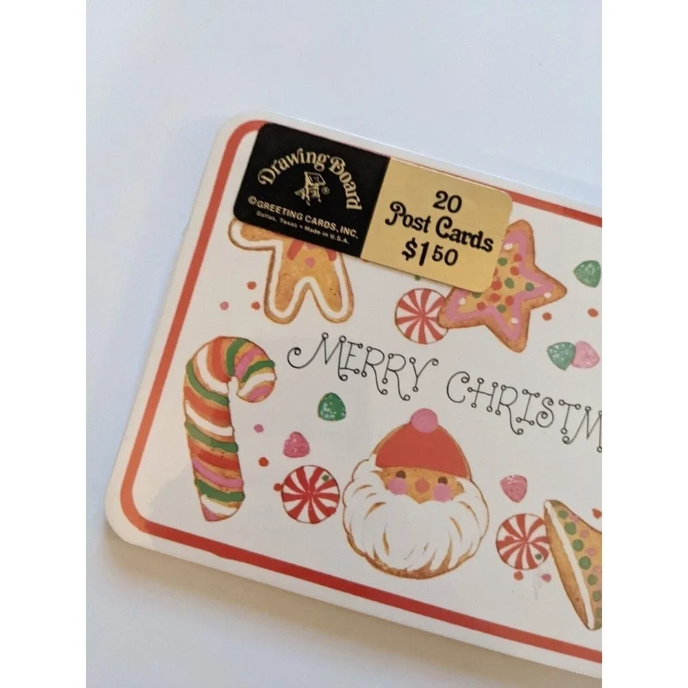 Vintage Christmas Postcards Set of 20 Unused NOS Merry Christmas Cookie Designs